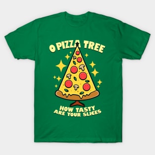 O Pizza Tree Funny Pizza Christmas Tree T-Shirt